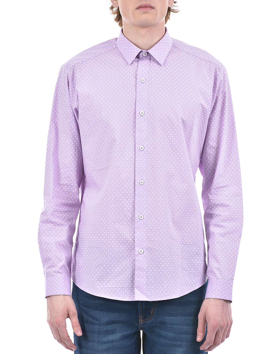 Numero Uno Men Polka Print Pink Shirt